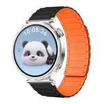 18mm xDfind I-shaped Magnetic Silicone Watch Band(Black Orange)