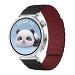 18mm xDfind I-shaped Magnetic Silicone Watch Band(Black Wine Red)