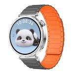 18mm xDfind I-shaped Magnetic Silicone Watch Band(Grey Orange)