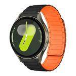 20mm xDfind I-shaped Magnetic Silicone Watch Band(Black Orange)