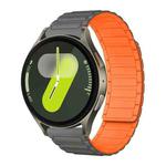 20mm xDfind I-shaped Magnetic Silicone Watch Band(Grey Orange)