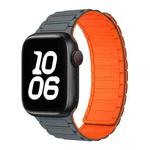 For Apple Watch 38 / 40 / 41 / S10 42mm xDfind I-shaped Magnetic Silicone Watch Band(Grey Orange)