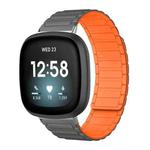 For Fitbit Versa 4 / 3 / Sense 2 / Sense xDfind I-shaped Magnetic Silicone Watch Band(Grey Orange)