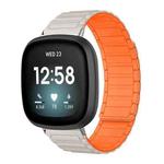 For Fitbit Versa 4 / 3 / Sense 2 / Sense xDfind I-shaped Magnetic Silicone Watch Band(Starlight Orange)