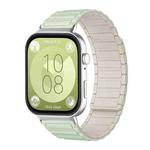 For Huawei Watch Fit4 / Fit4 Pro / Fit3 xDfind I-shaped Magnetic Silicone Watch Band(Light Mint Starlight)