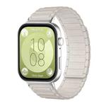 For Huawei Watch Fit4 / Fit4 Pro / Fit3 xDfind I-shaped Magnetic Silicone Watch Band(Starlight)