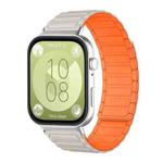 For Huawei Watch Fit4 / Fit4 Pro / Fit3 xDfind I-shaped Magnetic Silicone Watch Band(Starlight Orange)