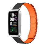 For Huawei Band 10 / 9 / 8 xDfind I-shaped Magnetic Silicone Watch Band(Black Orange)
