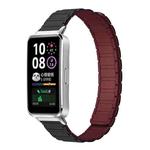 For Huawei Band 10 / 9 / 8 xDfind I-shaped Magnetic Silicone Watch Band(Black Wine Red)