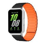 For Samsung Galaxy Fit3 SM-R390 xDfind I-shaped Magnetic Silicone Watch Band(Black Orange)