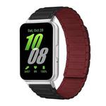 For Samsung Galaxy Fit3 SM-R390 xDfind I-shaped Magnetic Silicone Watch Band(Black Wine Red)