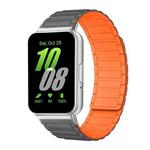 For Samsung Galaxy Fit3 SM-R390 xDfind I-shaped Magnetic Silicone Watch Band(Grey Orange)