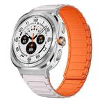 For Samsung Galaxy Watch Ultra / Ultra 2025 xDfind I-shaped Magnetic Silicone Watch Band(Starlight Orange)