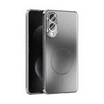 For Samsung Galaxy S25 Edge 5G ABEEL Heat Dissipation Frosted MagSafe Phone Case with Lens Film(Silver)