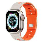For Apple Watch 46mm / 49mm / 45mm / 44mm I-Shape Two-color Liquid Silicone Watch Band(Starlight Orange)