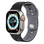 For Apple Watch 46mm / 49mm / 45mm / 44mm I-Shape Two-color Liquid Silicone Watch Band(Black Grey)
