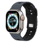 For Apple Watch 46mm / 49mm / 45mm / 44mm I-Shape Two-color Liquid Silicone Watch Band(Midnight Color Black)