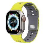 For Apple Watch 46mm / 49mm / 45mm / 44mm I-Shape Two-color Liquid Silicone Watch Band(Lime Grey)