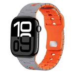 For Apple Watch 42mm / 41mm / 40mm / 38mm I-Shape Two-color Liquid Silicone Watch Band(Grey Orange)