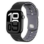 For Apple Watch 42mm / 41mm / 40mm / 38mm I-Shape Two-color Liquid Silicone Watch Band(Black Grey)