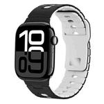 For Apple Watch 42mm / 41mm / 40mm / 38mm I-Shape Two-color Liquid Silicone Watch Band(Black White)