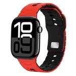 For Apple Watch 42mm / 41mm / 40mm / 38mm I-Shape Two-color Liquid Silicone Watch Band(Red Black)