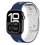 For Apple Watch 42mm / 41mm / 40mm / 38mm I-Shape Two-color Liquid Silicone Watch Band(Midnight Blue White)