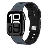 For Apple Watch 42mm / 41mm / 40mm / 38mm I-Shape Two-color Liquid Silicone Watch Band(Midnight Color Black)