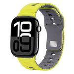 For Apple Watch 42mm / 41mm / 40mm / 38mm I-Shape Two-color Liquid Silicone Watch Band(Lime Grey)