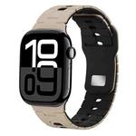 For Apple Watch 42mm / 41mm / 40mm / 38mm I-Shape Two-color Liquid Silicone Watch Band(Walnut Black)