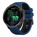 For Garmin Forerunner 970 Two Color Steel Buckle Silicone Watch Band(Royal Blue Black)