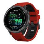 For Garmin Forerunner 970 Two Color Steel Buckle Silicone Watch Band(Red Black)