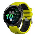 For Garmin Forerunner 970 Two Color Steel Buckle Silicone Watch Band(Lime Black)