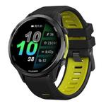 For Garmin Forerunner 970 Two Color Steel Buckle Silicone Watch Band(Black Lime)