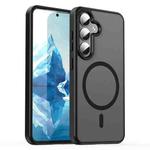 For Samsung Galaxy S24 5G Fanying Series PC Hybrid TPU Translucent Frosted MagSafe Phone Case(Translucent Black)