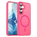 For Samsung Galaxy S24 5G Fanying Series PC Hybrid TPU Translucent Frosted MagSafe Phone Case(Rose Red)