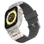 For Apple Watch 46mm / 49mm / 45mm / 44mm Mecha Stripe Texture Silicone Watch Band(Grey)