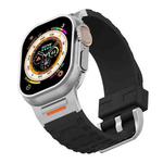 For Apple Watch 46mm / 49mm / 45mm / 44mm Tuobuzhe Liquid Silicone Watch Band(Black)