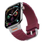For Apple Watch 42mm / 41mm / 40mm / 38mm Tuobuzhe Liquid Silicone Watch Band(Wine Red)