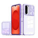 For Samsung Galaxy A26 5G Clear Acrylic + PC + TPU Lens Sliding Cover Full Coverage Phone Case(Purple)