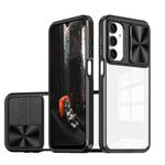 For Samsung Galaxy A16 5G Clear Acrylic + PC + TPU Lens Sliding Cover Full Coverage Phone Case(Black)