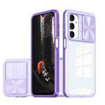 For Samsung Galaxy A16 5G Clear Acrylic + PC + TPU Lens Sliding Cover Full Coverage Phone Case(Purple)
