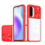 For Samsung Galaxy A56 5G / A36 5G Clear Acrylic + PC + TPU Lens Sliding Cover Full Coverage Phone Case(The Chinese Red)