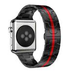 For Apple Watch 38 / 40 / 41 / S10 42mm xDfind Butterfly Buckle Stainless Steel Watch Band(Black Red)