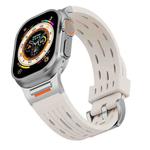 For Apple Watch 46mm / 49mm / 45mm / 44mm Tuobuzhe Oval Holes Silicone Watch Band(Starlight)