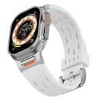 For Apple Watch 42mm / 41mm / 40mm / 38mm Tuobuzhe Oval Holes Silicone Watch Band(White)