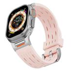 For Apple Watch 42mm / 41mm / 40mm / 38mm Tuobuzhe Oval Holes Silicone Watch Band(Retro Rose)
