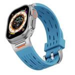 For Apple Watch 42mm / 41mm / 40mm / 38mm Tuobuzhe Oval Holes Silicone Watch Band(Advanced Blue)