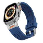 For Apple Watch 42mm / 41mm / 40mm / 38mm Tuobuzhe Oval Holes Silicone Watch Band(Midnight Blue)