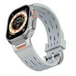 For Apple Watch 42mm / 41mm / 40mm / 38mm Tuobuzhe Oval Holes Silicone Watch Band(Cloudy Gray)